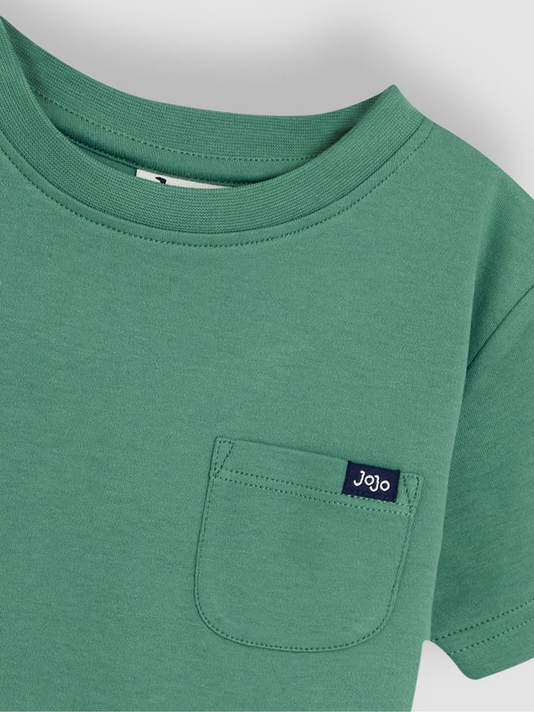 JoJo Maman Bébé Stone Dino Stamp 2-Pack Printed & Plain T-Shirts - Image 6 of 6