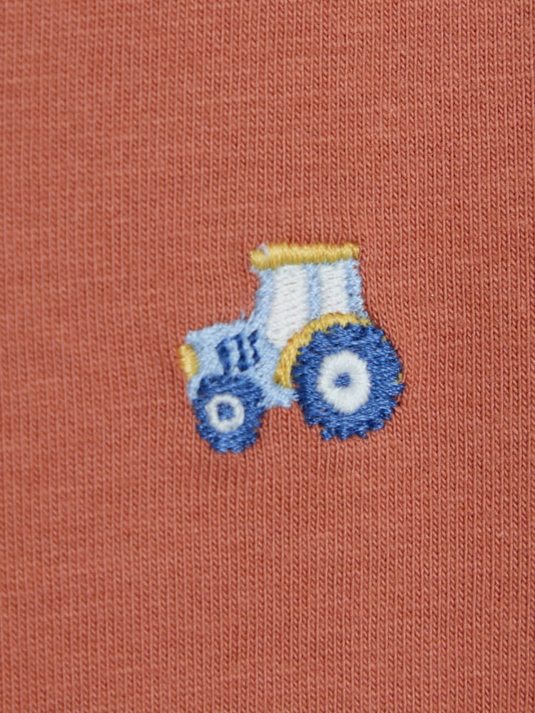 JoJo Maman Bébé Natural Tractor Appliqué & Plain 100% Cotton T-Shirts 2 Pack - Image 7 of 7