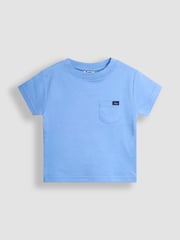 JoJo Maman Bébé Blue Scooting Dino 2-Pack Printed & Plain T-Shirts - Image 2 of 5