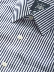 Savile Row Company Classic Fit Blue Stripe Non Iron Single Cuff 100% Cotton Shirt - Image 4 of 4