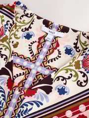Multi Tile Print Long Sleeve V-Neck Jersey Blouse - Image 8 of 9