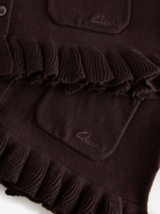 Clarks Brown Girls Bow Knitted School Cardigans 2 Pack - Image 6 of 6