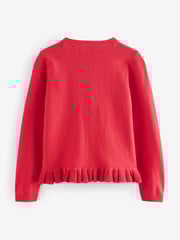 Clarks Red Girls Bow Knitted School Cardigans 2 Pack - Image 3 of 6
