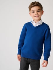 Clarks Blue Unisex Knitted School Jumper - Image 1 of 5