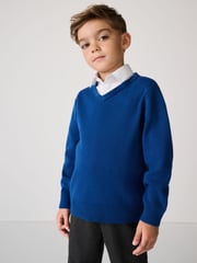Clarks Blue Unisex Knitted School Jumper - Image 2 of 5