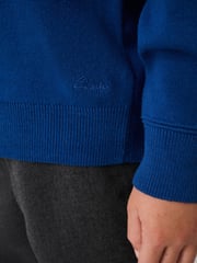Clarks Blue Unisex Knitted School Jumper - Image 4 of 5