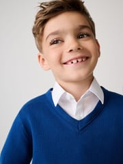 Clarks Blue Unisex Knitted School Jumper - Image 5 of 5