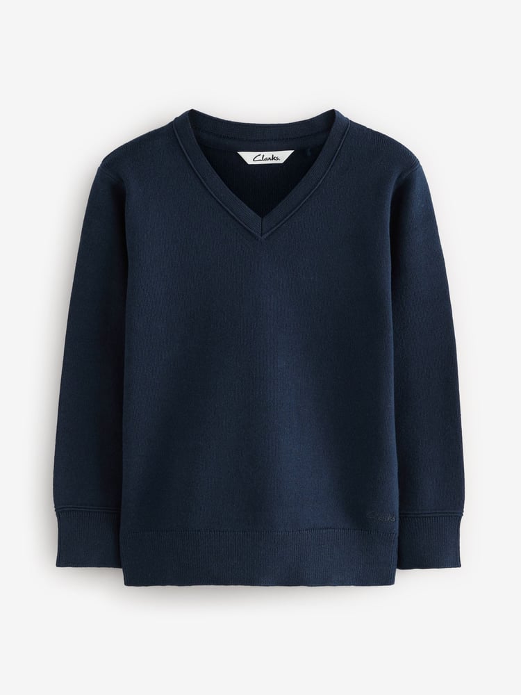Clarks Navy Unisex Knitted School Jumpers 2 Pack - Image 2 of 5