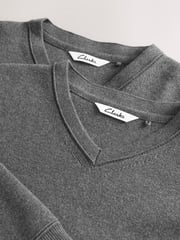 Clarks Grey Unisex Knitted School Jumpers 2 Pack - Image 5 of 5