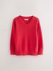 Clarks Red Unisex Knitted School Jumpers 2 Pack - Image 2 of 6