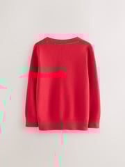 Clarks Red Unisex Knitted School Jumpers 2 Pack - Image 3 of 6