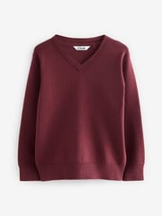 Clarks Burgundy Red Unisex Knitted School Jumpers 2 Pack - Image 2 of 5