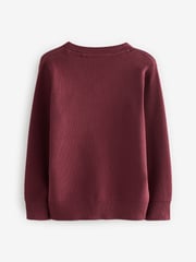 Clarks Burgundy Red Unisex Knitted School Jumpers 2 Pack - Image 3 of 5