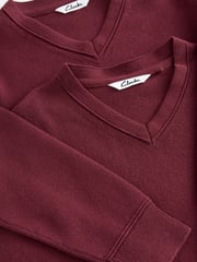 Clarks Burgundy Red Unisex Knitted School Jumpers 2 Pack - Image 5 of 5