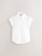 Clarks White Girls Short Sleeve School Shirts 5 Pack - Image 2 of 5