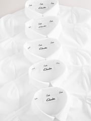 Clarks White Girls Long Sleeve School Shirts 5 Pack - Image 4 of 5