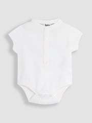 JoJo Maman Bébé Blue 2-Piece Grandad Shirt & Shorts Set with Bow Tie - Image 7 of 9