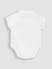 JoJo Maman Bébé Blue 2-Piece Grandad Shirt & Shorts Set with Bow Tie - Image 8 of 9