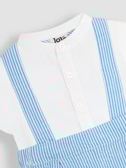 JoJo Maman Bébé Blue 2-Piece Grandad Shirt & Shorts Set with Bow Tie - Image 9 of 9