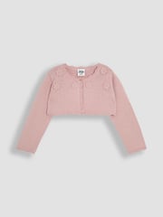JoJo Maman Bébé Pink Floral Bolero Cardigan - Image 1 of 3
