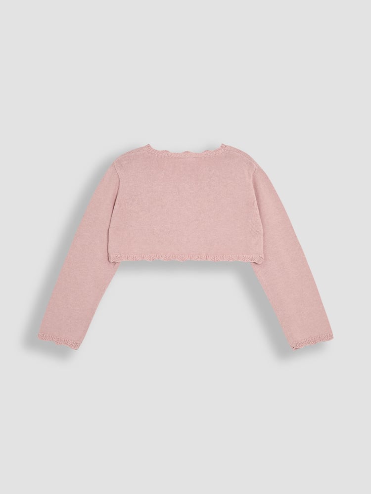 JoJo Maman Bébé Pink Floral Bolero Cardigan - Image 2 of 3