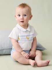 JoJo Maman Bébé Blue 2-Piece Chick Embroidered Body & Short Set - Image 1 of 9