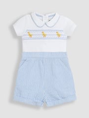 JoJo Maman Bébé Blue 2-Piece Chick Embroidered Body & Short Set - Image 4 of 9