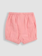 JoJo Maman Bébé Pink Broderie Ruffle Sleeve Dress 100% Cotton Bloomers and Headband Set 3 Piece - Image 4 of 6
