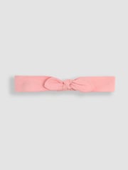 JoJo Maman Bébé Pink Broderie Ruffle Sleeve Dress 100% Cotton Bloomers and Headband Set 3 Piece - Image 5 of 6