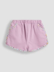JoJo Maman Bébé Lilac Purple Ditsy Floral 2 Pack Sporty Shorts - Image 2 of 5