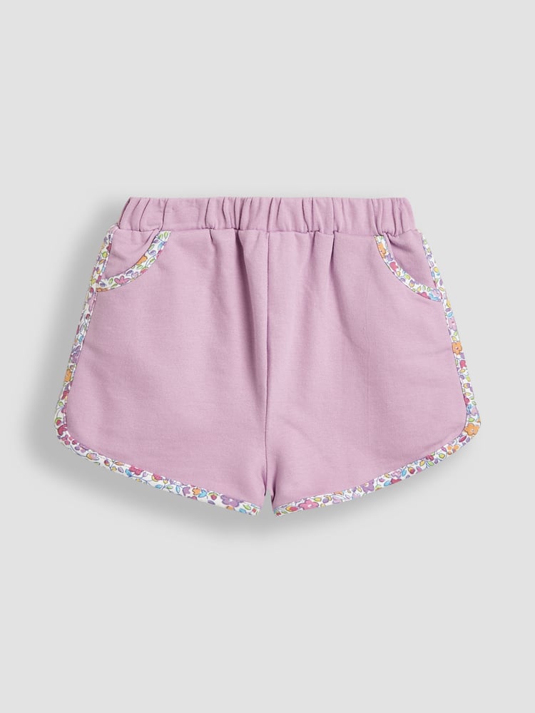 JoJo Maman Bébé Lilac Purple Ditsy Floral 2 Pack Sporty Shorts - Image 2 of 5