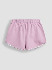 JoJo Maman Bébé Lilac Purple Ditsy Floral 2 Pack Sporty Shorts - Image 4 of 5