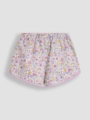 JoJo Maman Bébé Lilac Purple Ditsy Floral 2 Pack Sporty Shorts - Image 5 of 5