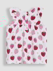 JoJo Maman Bébé Pink Strawberry Floral 2-Pack Flutter Sleeve T-Shirts - Image 3 of 5