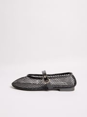 Friends Like These Black Flat Mesh Mary Jane Ballerina Shoes - Image 5 of 5