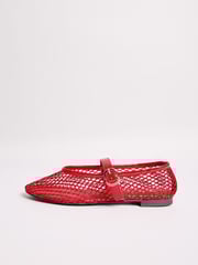 Friends Like These Red Flat Mesh Mary Jane Ballerina Shoes - Image 5 of 5