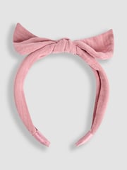 JoJo Maman Bébé Dusky Pink Bow Headband - Image 1 of 3