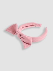 JoJo Maman Bébé Dusky Pink Bow Headband - Image 3 of 3