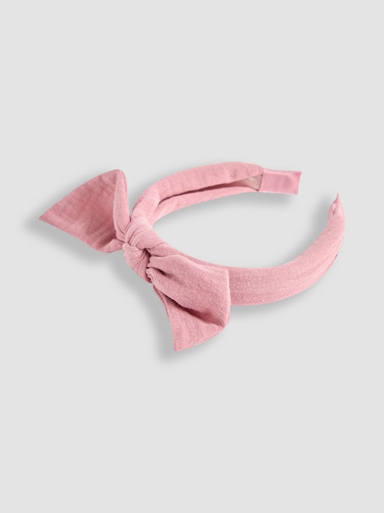 JoJo Maman Bébé Dusky Pink Bow Headband - Image 3 of 3