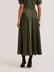 Ted Baker Green Edulis Ponte Bodice Satin Skirt Midi Dress - Image 3 of 6