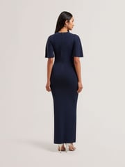 Ted Baker Blue Alenha Knitted Angel Sleeve Mini Dress - Image 2 of 3