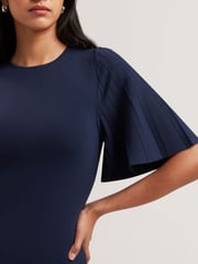 Ted Baker Blue Alenha Knitted Angel Sleeve Mini Dress - Image 3 of 3