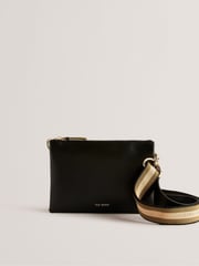 Ted Baker Black Darceyy Branded Webbing Leather Cross-Body Bag - Image 4 of 6
