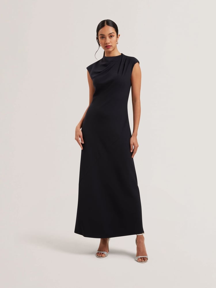 Ted Baker Blue Kyamos Drape Detail Slip Maxi Dress - Image 1 of 5