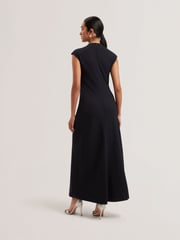 Ted Baker Blue Kyamos Drape Detail Slip Maxi Dress - Image 2 of 5
