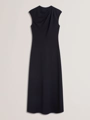 Ted Baker Blue Kyamos Drape Detail Slip Maxi Dress - Image 4 of 5