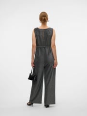 Mamalicious Black Maternity Sleeveless Belted Glitter Jumpsuit - Image 2 of 5