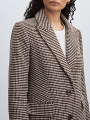 Paige Single Breasted Houndstooth Check Coat - Image 4 of 6