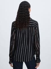 Paige Sheer Floral-Stripe Blouse - Image 5 of 6