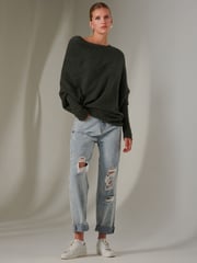 Jolie Moi Black Off The Shoulder Soft Knit Jumper - Image 1 of 6